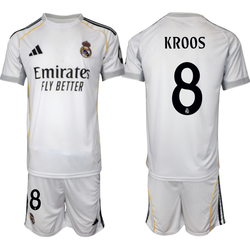 Men 2025-2026 Club Real Madrid home White #8 Soccer Jersey